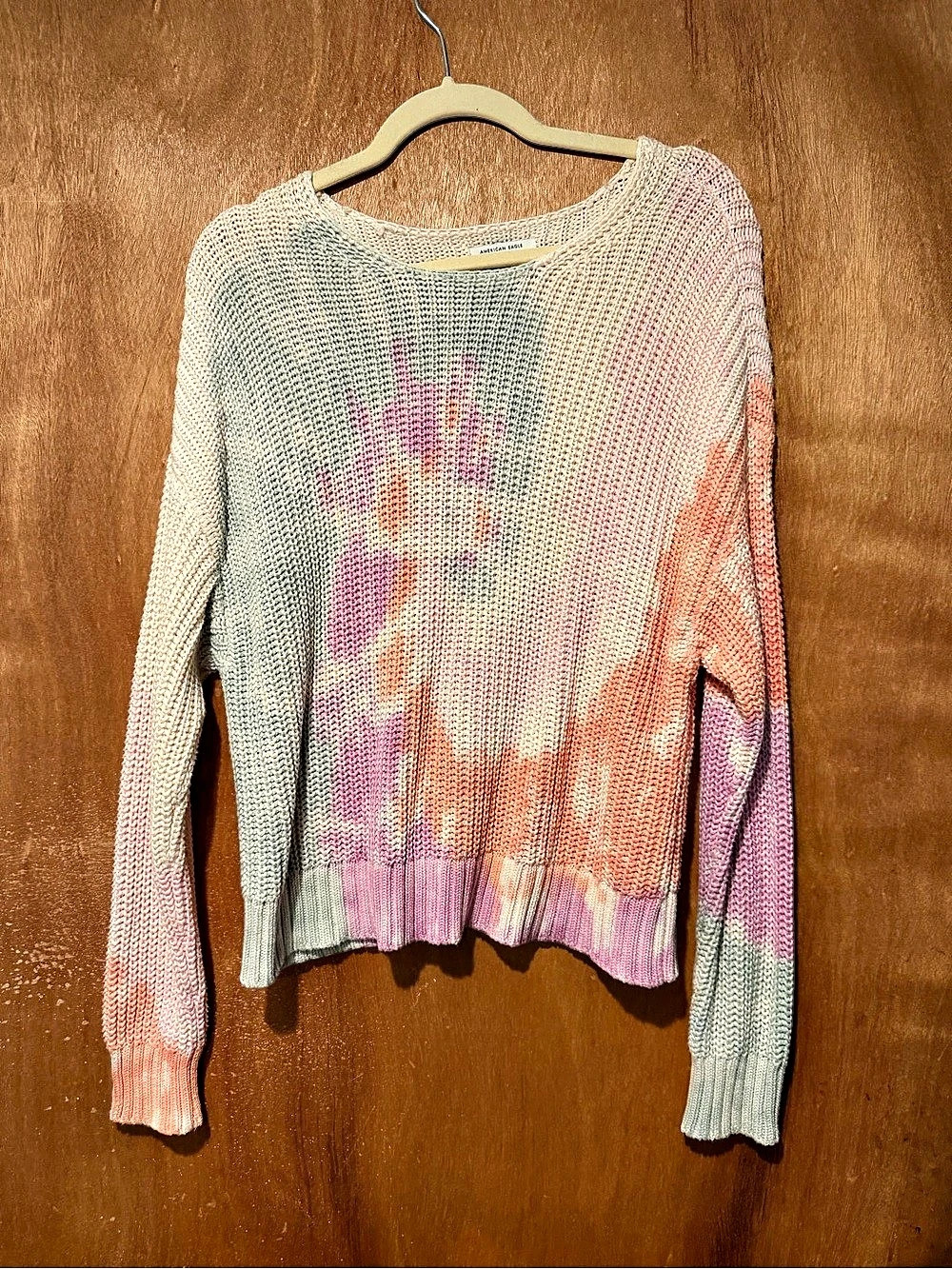 American Eagle AE Tie-Dye Scoop Neck Sweater